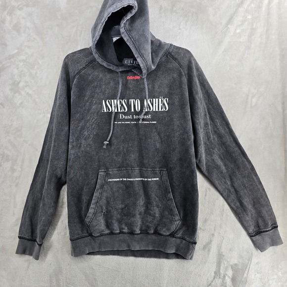 Civil Regime Ashes To Ashes Hoodie Pullover Sweatshirt Mens Size M - Picture 1 of 9